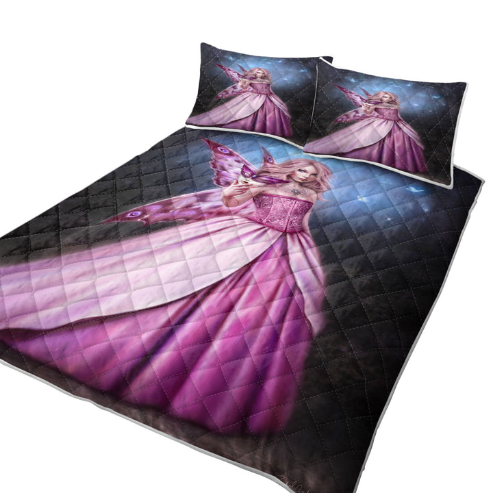 Quilt with Fantasy Art Titania the Gorgeous Pinkish Butterfly Girl