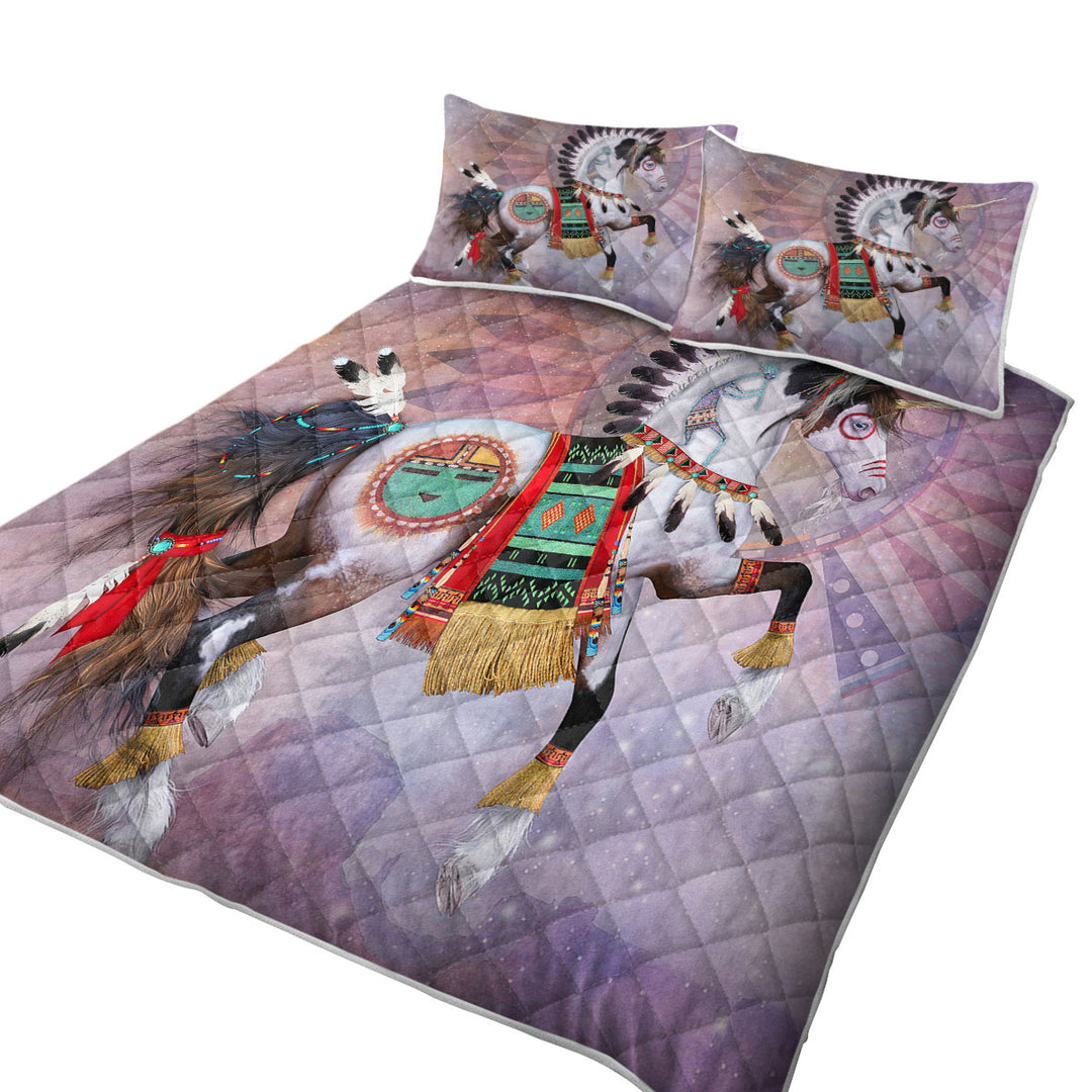 Quilt with Kachina Native American Unicorn