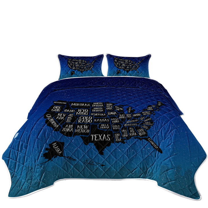 Quilt with Night USA Map