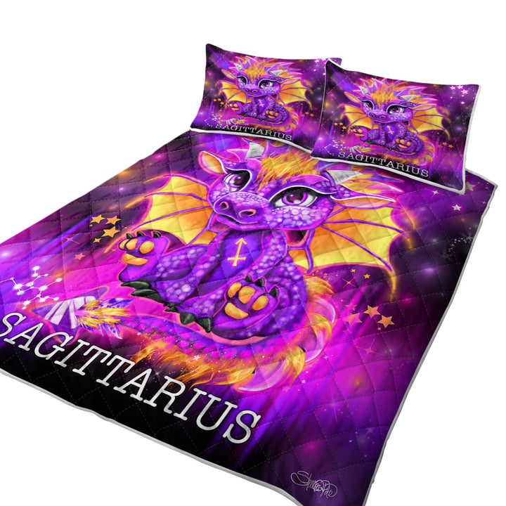 Quilt with Purple Sagittarius Lil Dragon