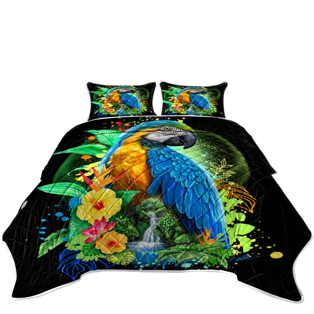 Quilt with Tropical Spirit Ara Macaw