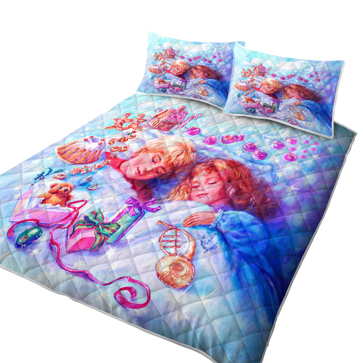 Quilt with Vintage Fairytales Art Painting Sweet Candy Dreams