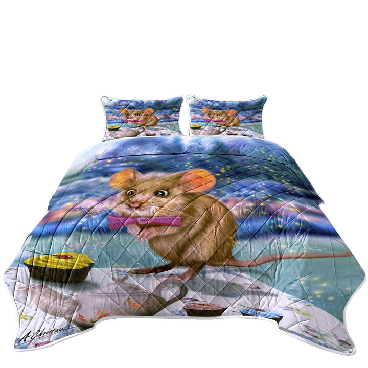 Quilts for Beds with Adorable Mouse Dormouse for Kids