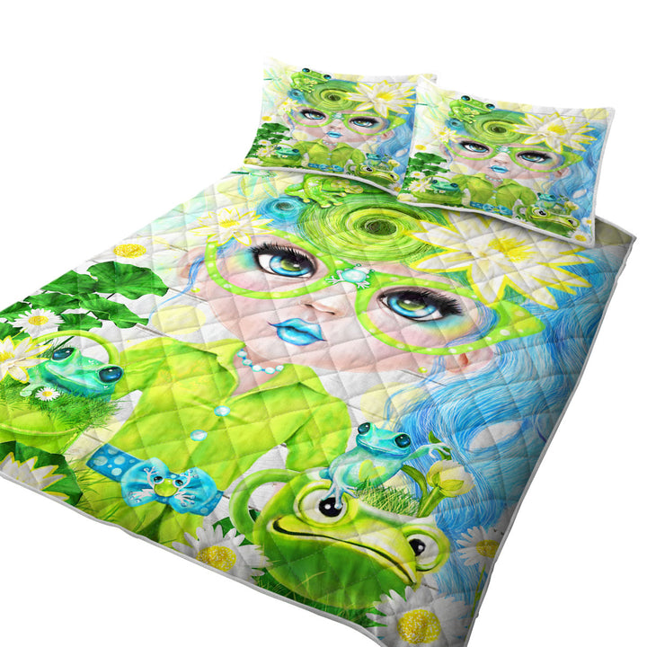 Quilts for Beds with Frog Loving Felecia Munchkinz Gril