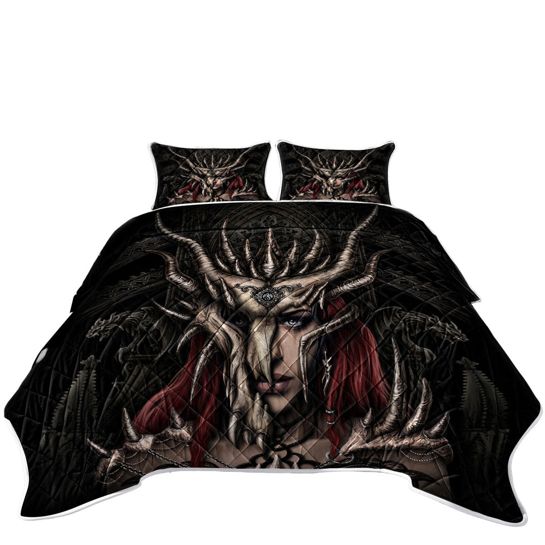 Quilts for sale with Cool Fantasy Art Dragon Mask