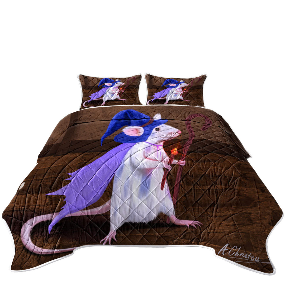 Quilts for sale with Cool and Cute Magus the Mouse Wizard