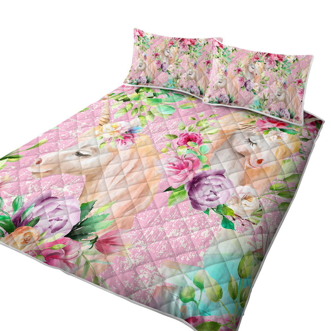 Quilts for sale with Floral Unicorns