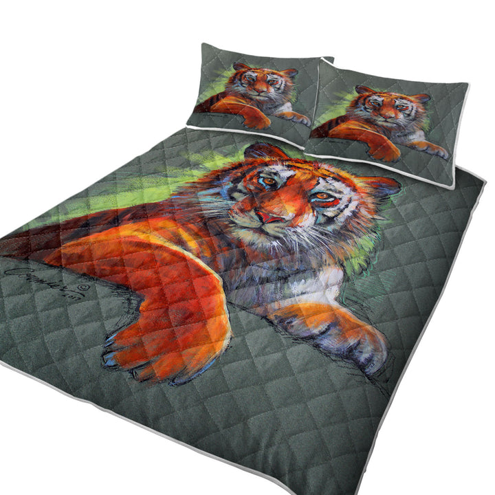 Quilts for sale with Wild Animal Art Drawings Tiger Sketch