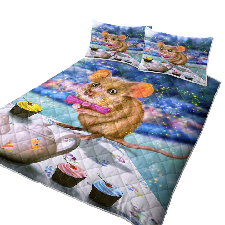 Quilts with Adorable Mouse Dormouse for Kids