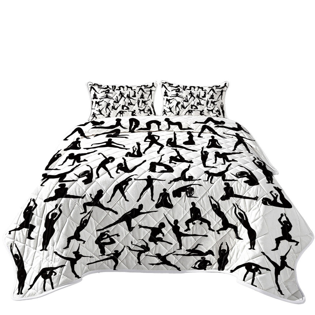 Quilts with Black and White Dancing Silhouettes