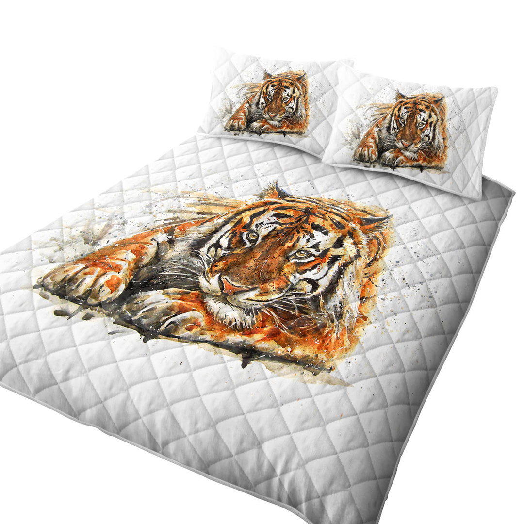 Quilts with Cool Art Painting Tiger