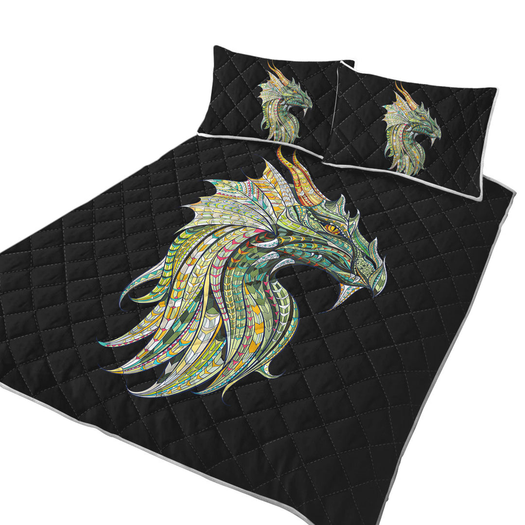 Quilts with Cool Artistic Design Green Dragon