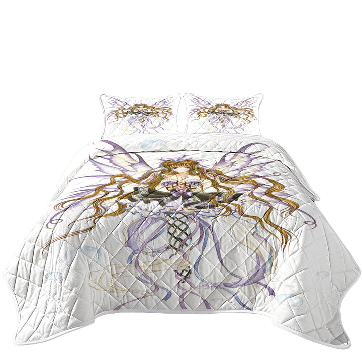 Quilts with Cool Fantasy Art Burgundy Wine Fairy