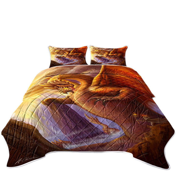 Quilts with Cool Fiction Artwork Titan Dragon