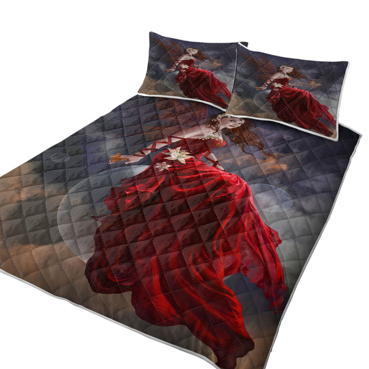 Quilts with Fantasy Art Crimson Lily Pretty Woman Fairy