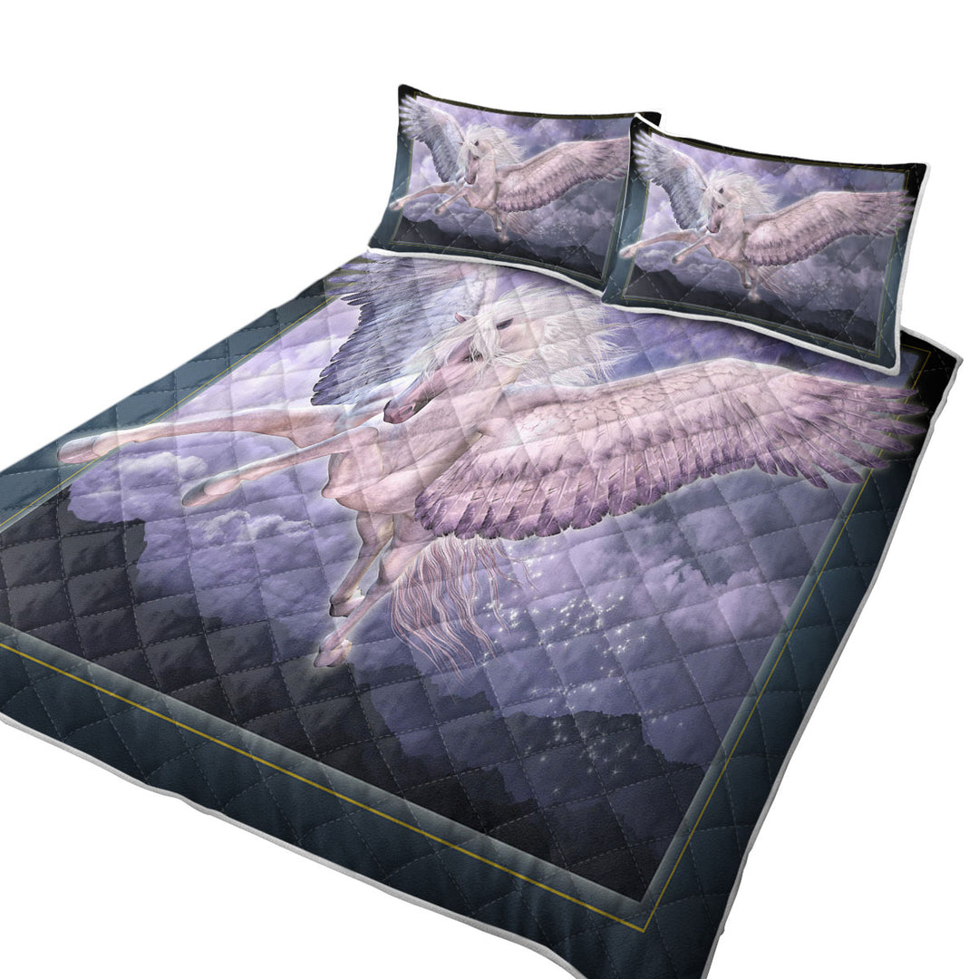 Quilts with Fantasy Art Taking Flight Magical Flying Horse Pegasus