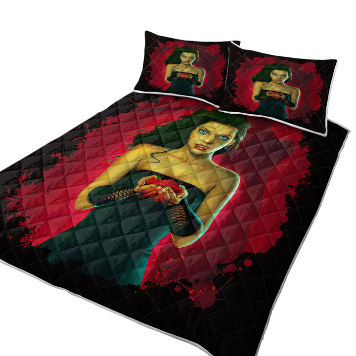 Quilts with Fantasy Vampire Art Blood Roses Vampirette