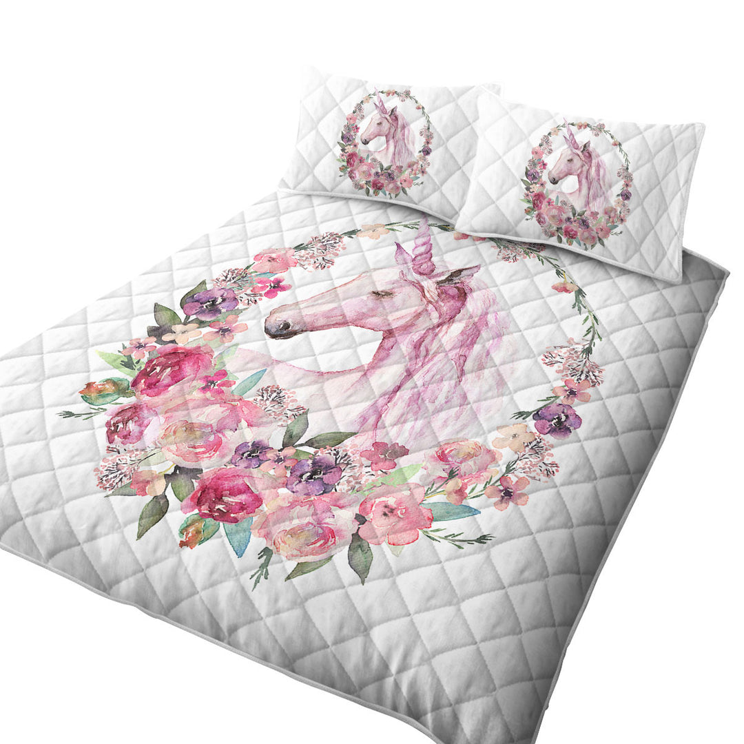 Quilts with Floral Circle Unicorn