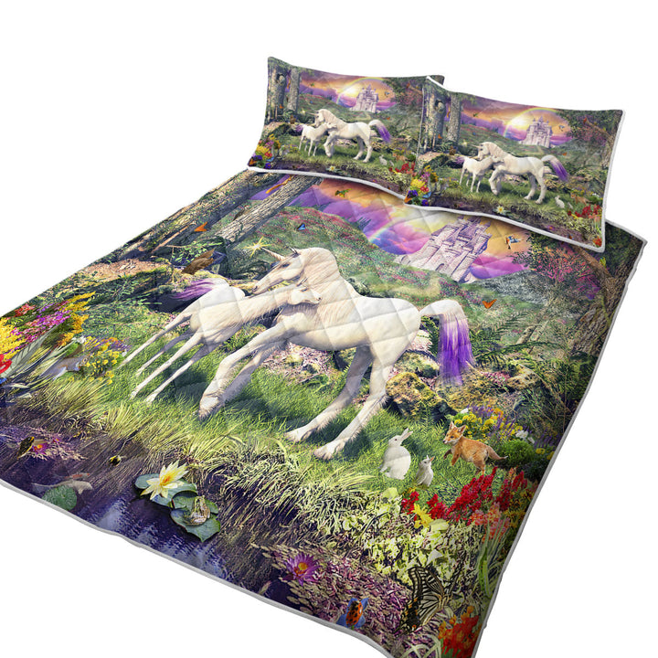 Quilts with Magical Forest the Sanctuary of the Unicorns