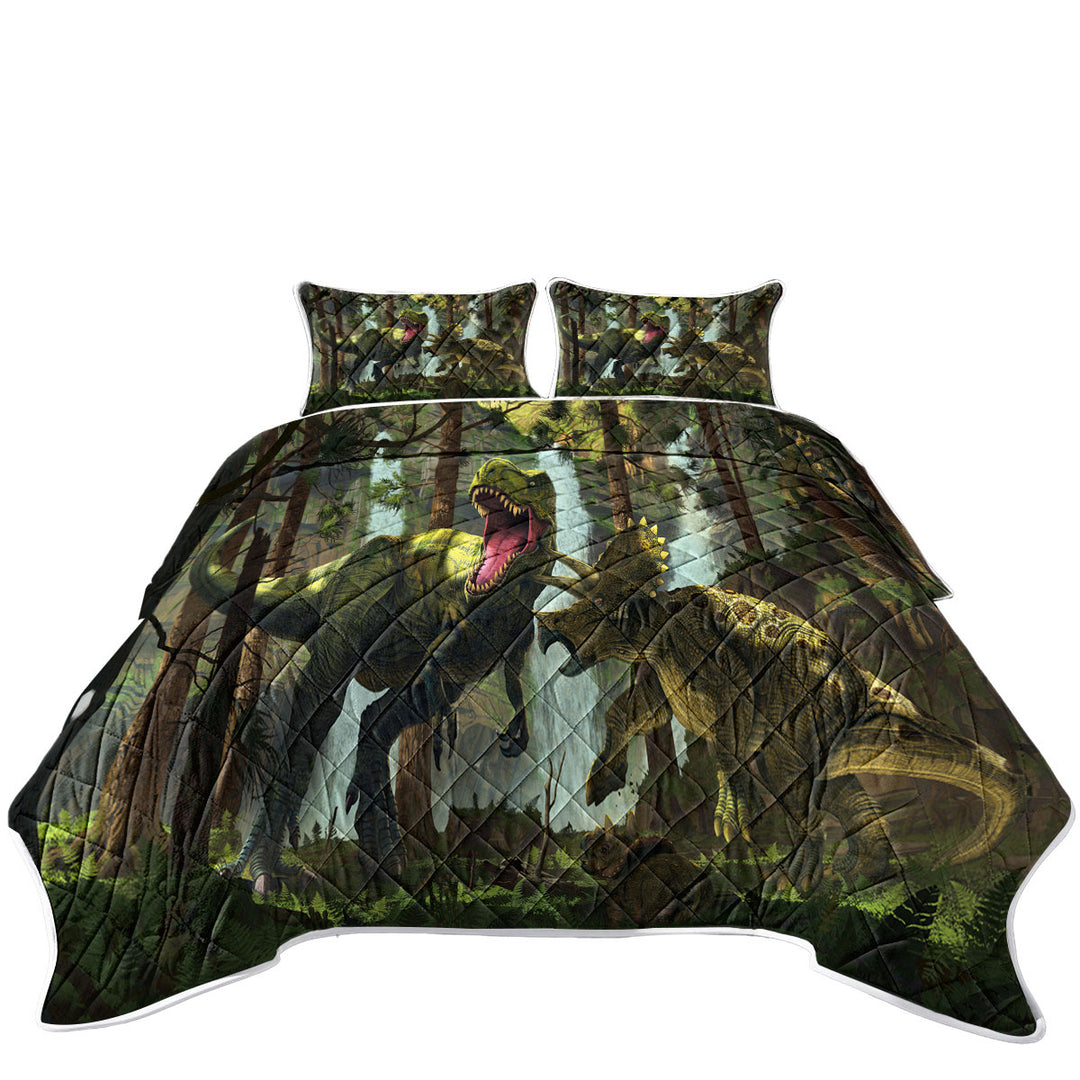 Quilts with Protection Fight Cool Dinosaurs Art the Dinosaurs Forest