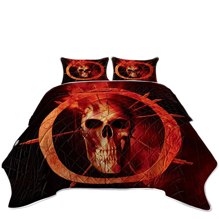 Quilts with Scary Dark Art Blood Ring Skull