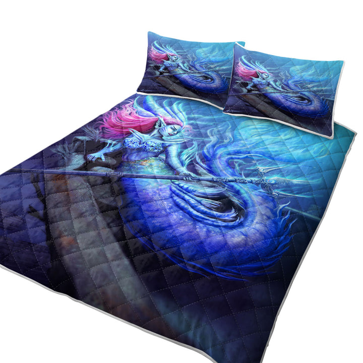 Quilts with The Underwater Protector Beautiful Mermaid