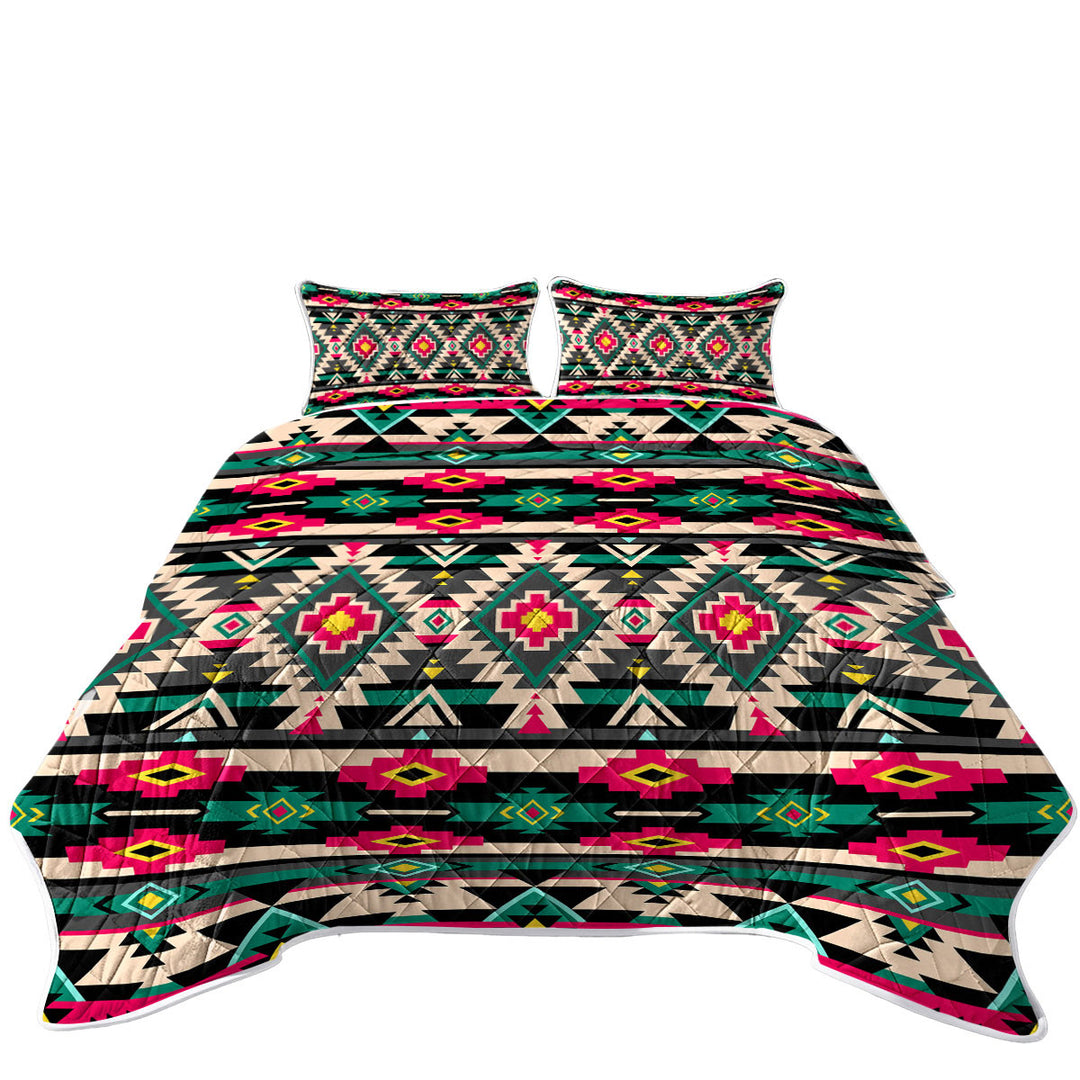 Quilts with Traditional Aztec Multicolor Design