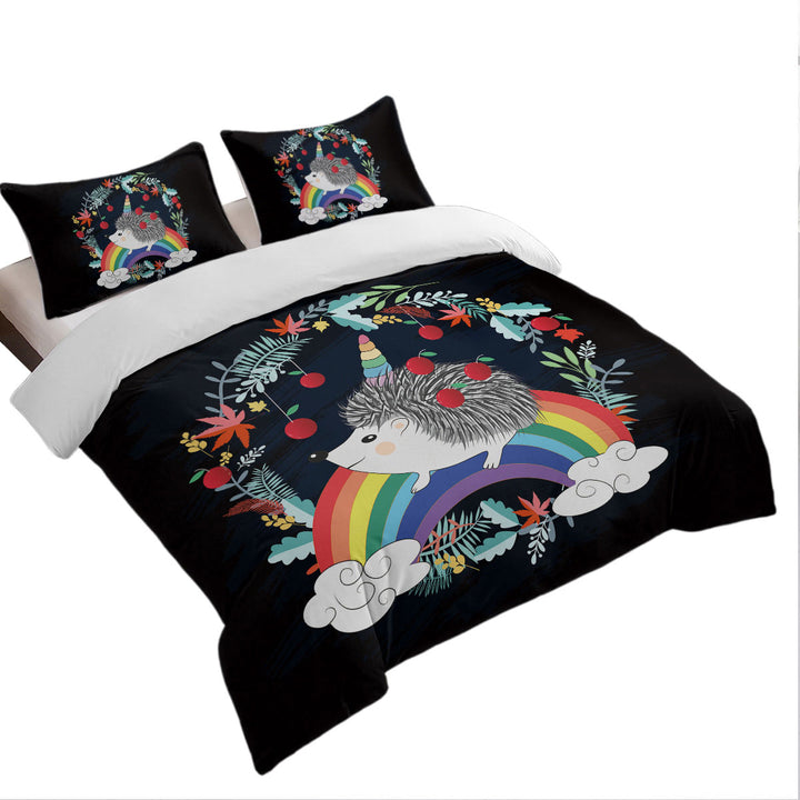 Rainbow Hedgehog Quilt Cover Sets