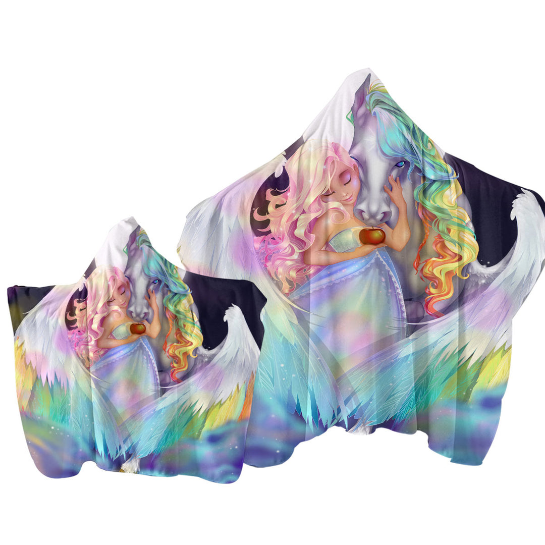 Rainbows Space Starlight Pegasus and Princess Towel Hoodie