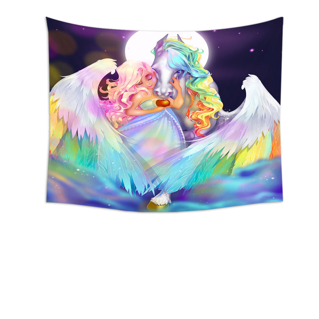Rainbows Tapestry Wall Decor Space Starlight Pegasus and Princess
