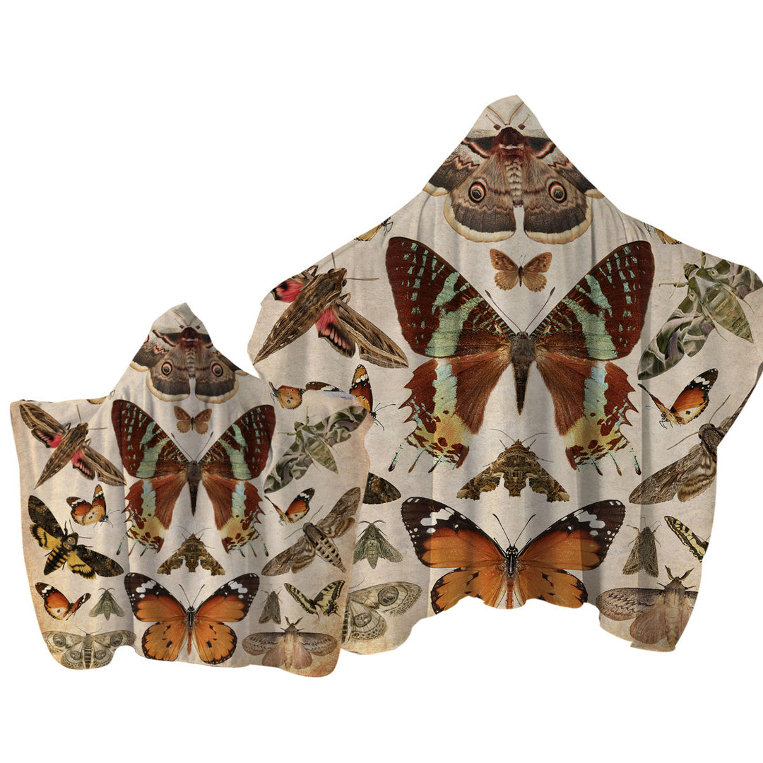 Realistic Butterflies Towel Hoodie