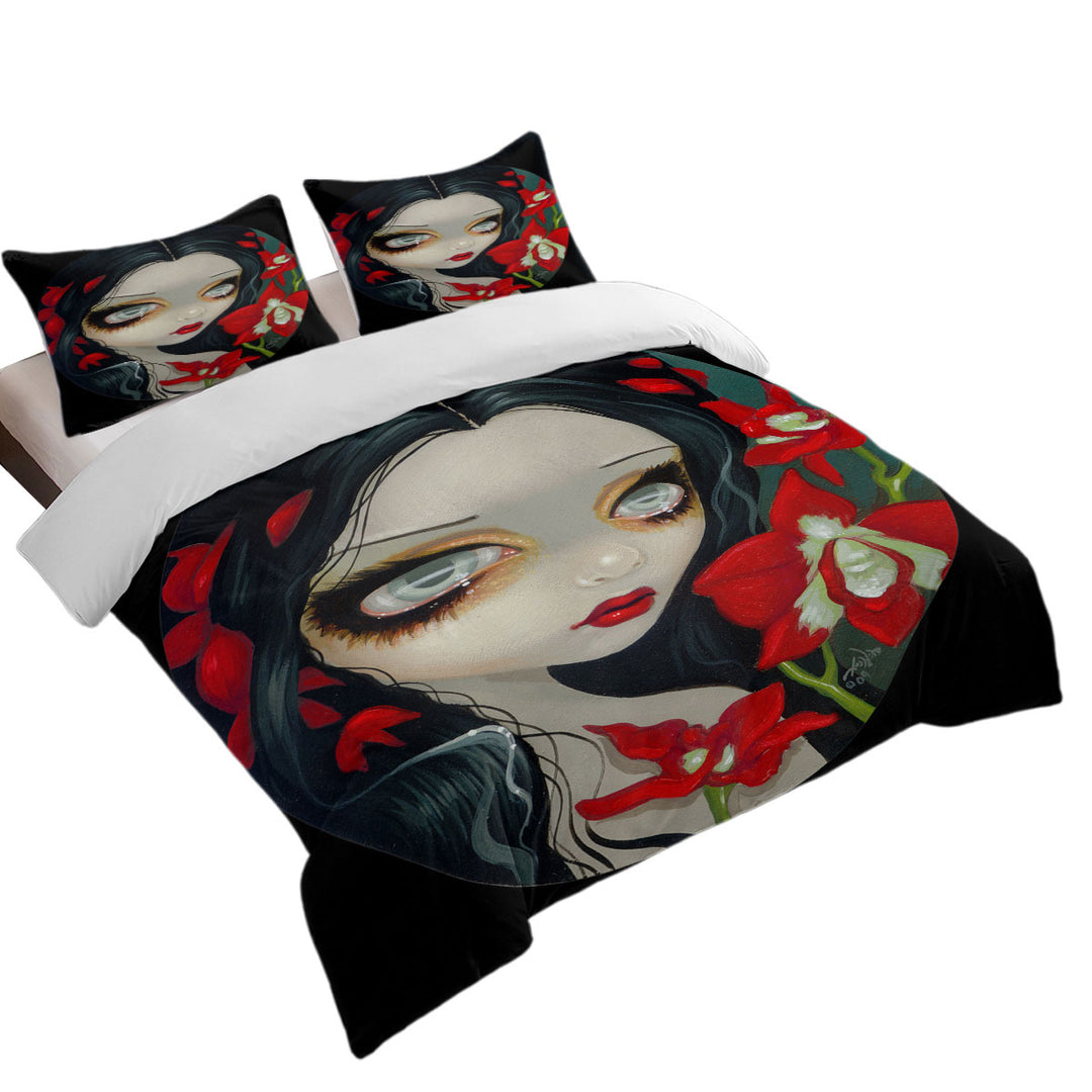 Red Blood Orchid Maiden Girl Best Duvet Covers