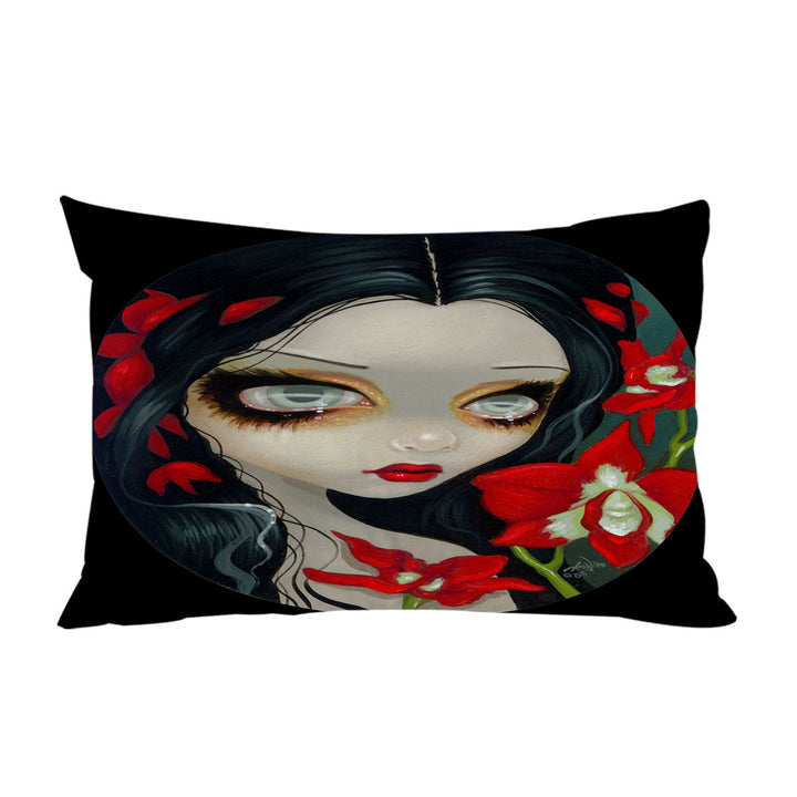 Red Blood Orchid Maiden Girl Pillowcase