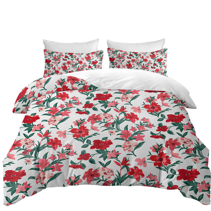 Red Hibiscus Drawings Daybed Covers Sets