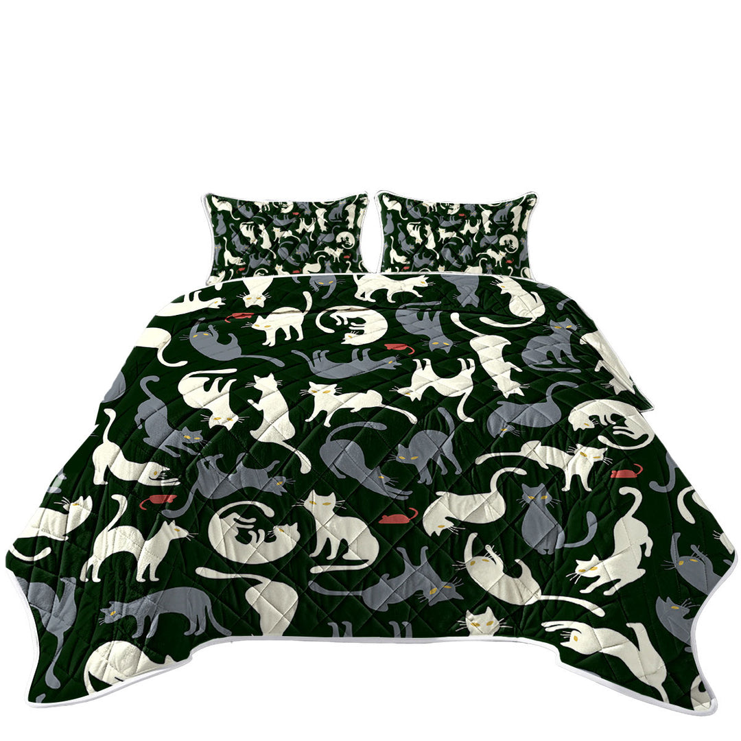 Red Mice and White Grey Cats Coverlets