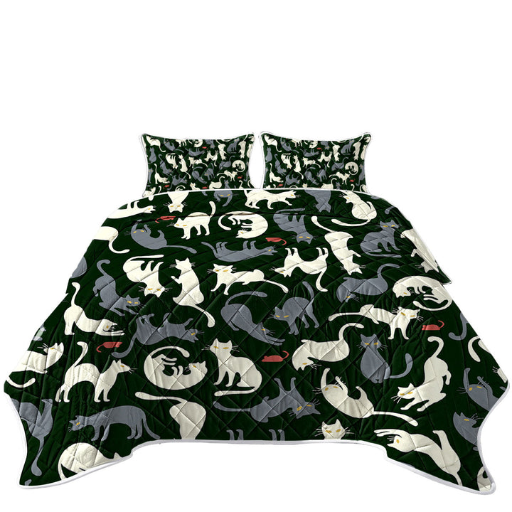 Red Mice and White Grey Cats Coverlets