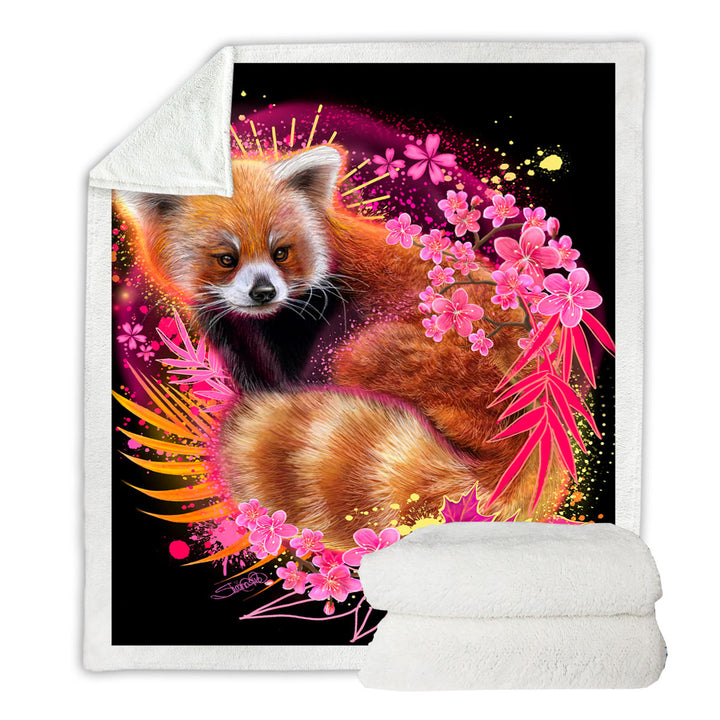 Red Panda Fleece Blankets