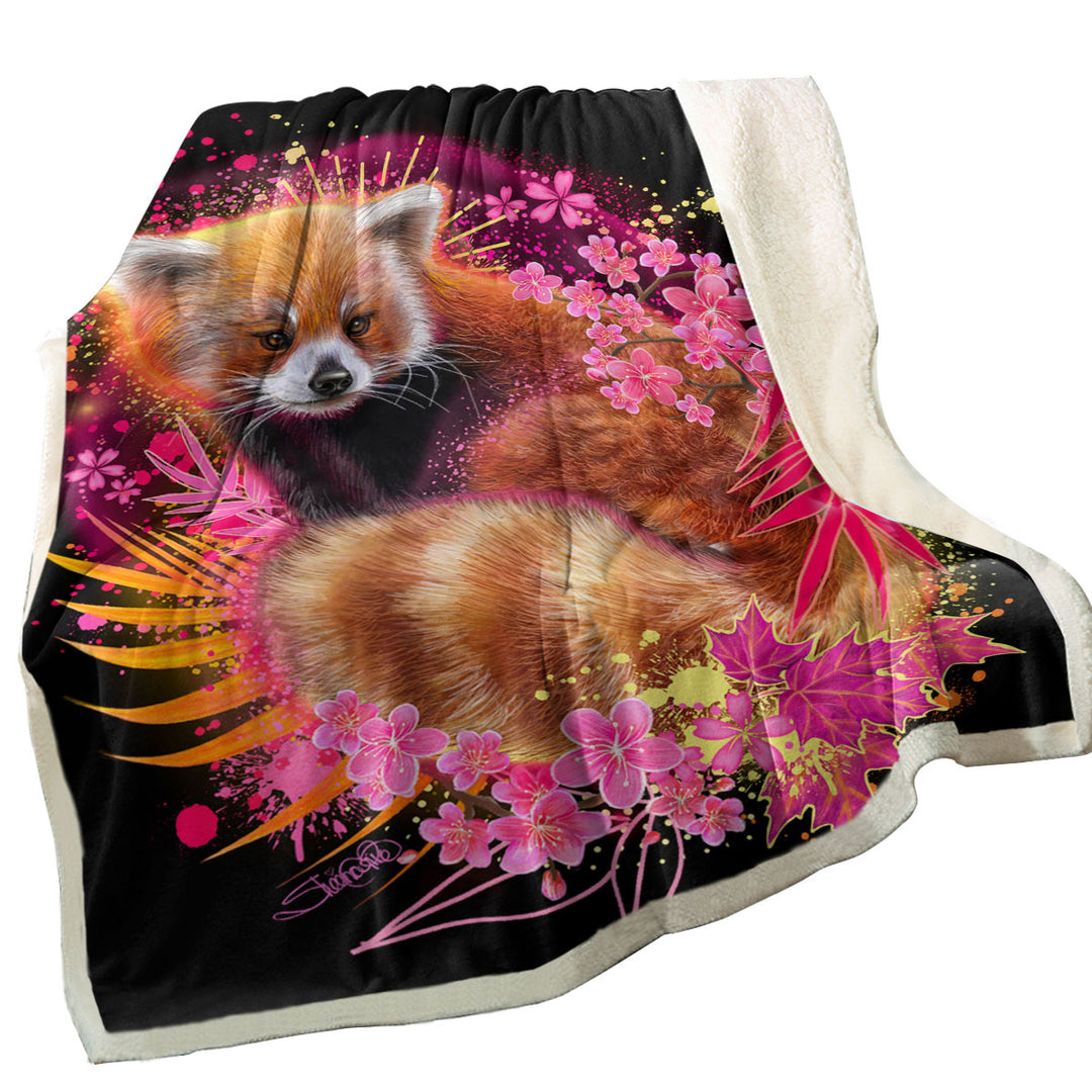 Red Panda Throw Blanket