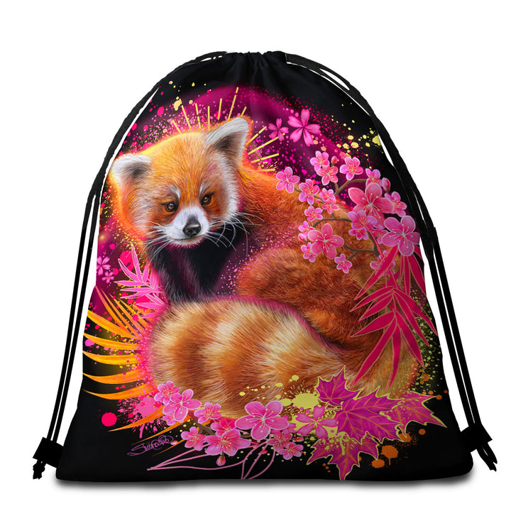 Red Panda Travel Beach Towel