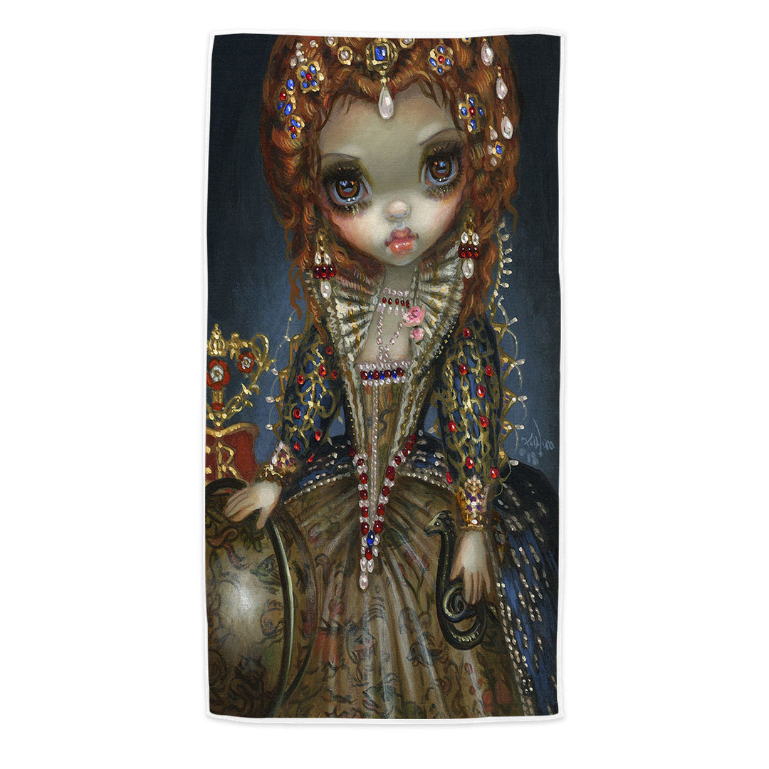 Renaissance Art Queen Elizabeth Beach Towels