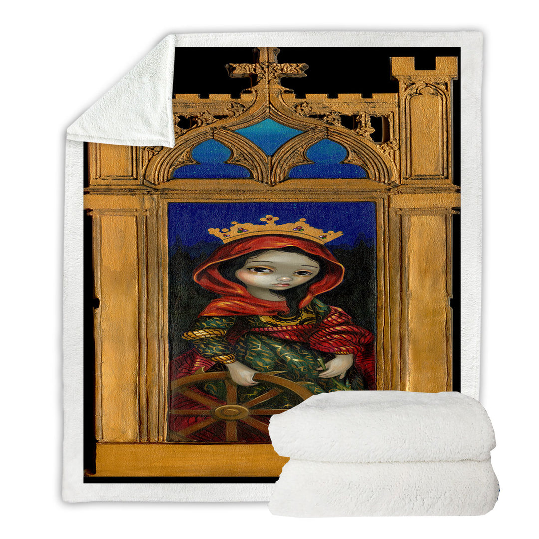 Renaissance Style Art Saint Catherine Sherpa Blanket