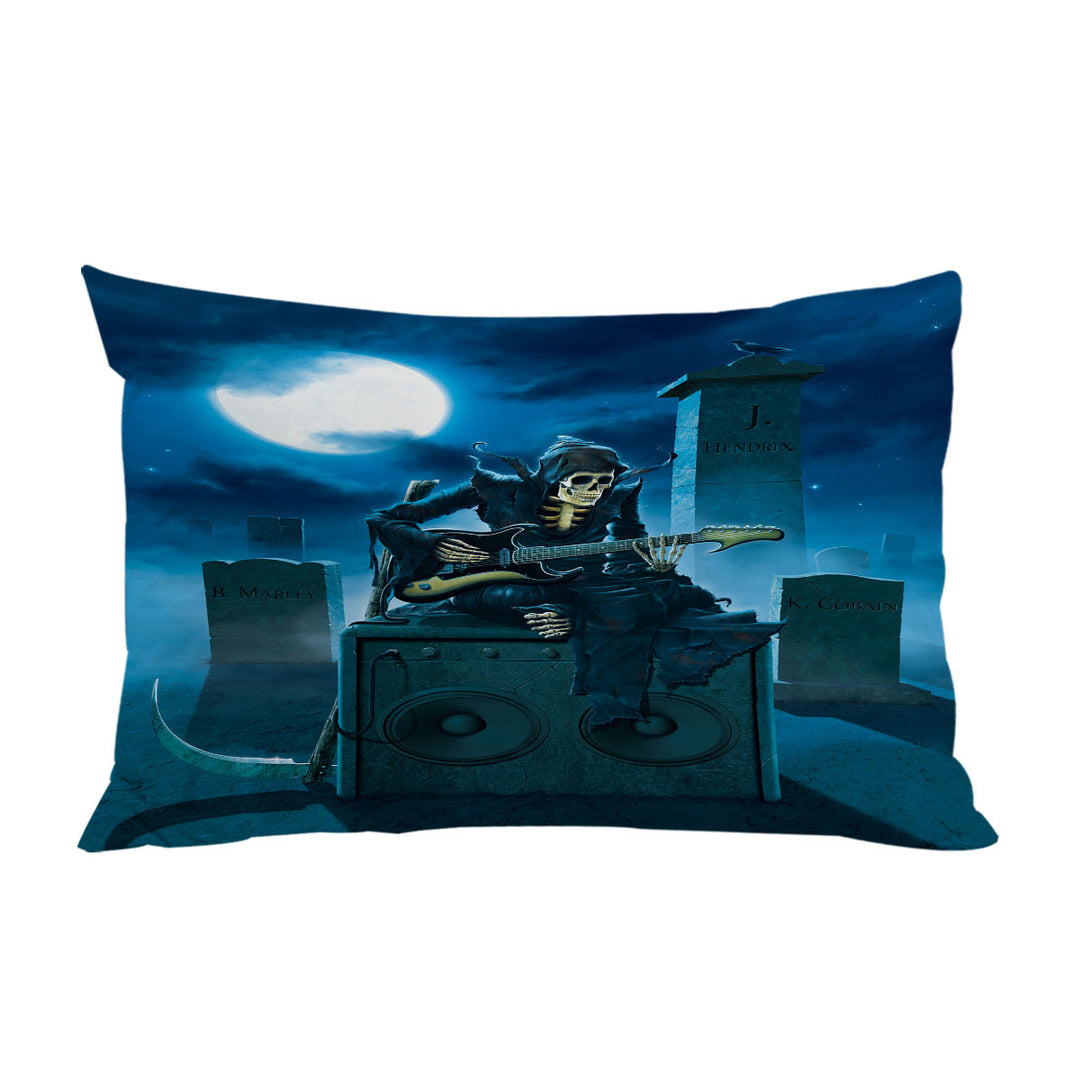 Rock Legends Tribute Dark Art Skeleton in the Graveyard Pillow Cases