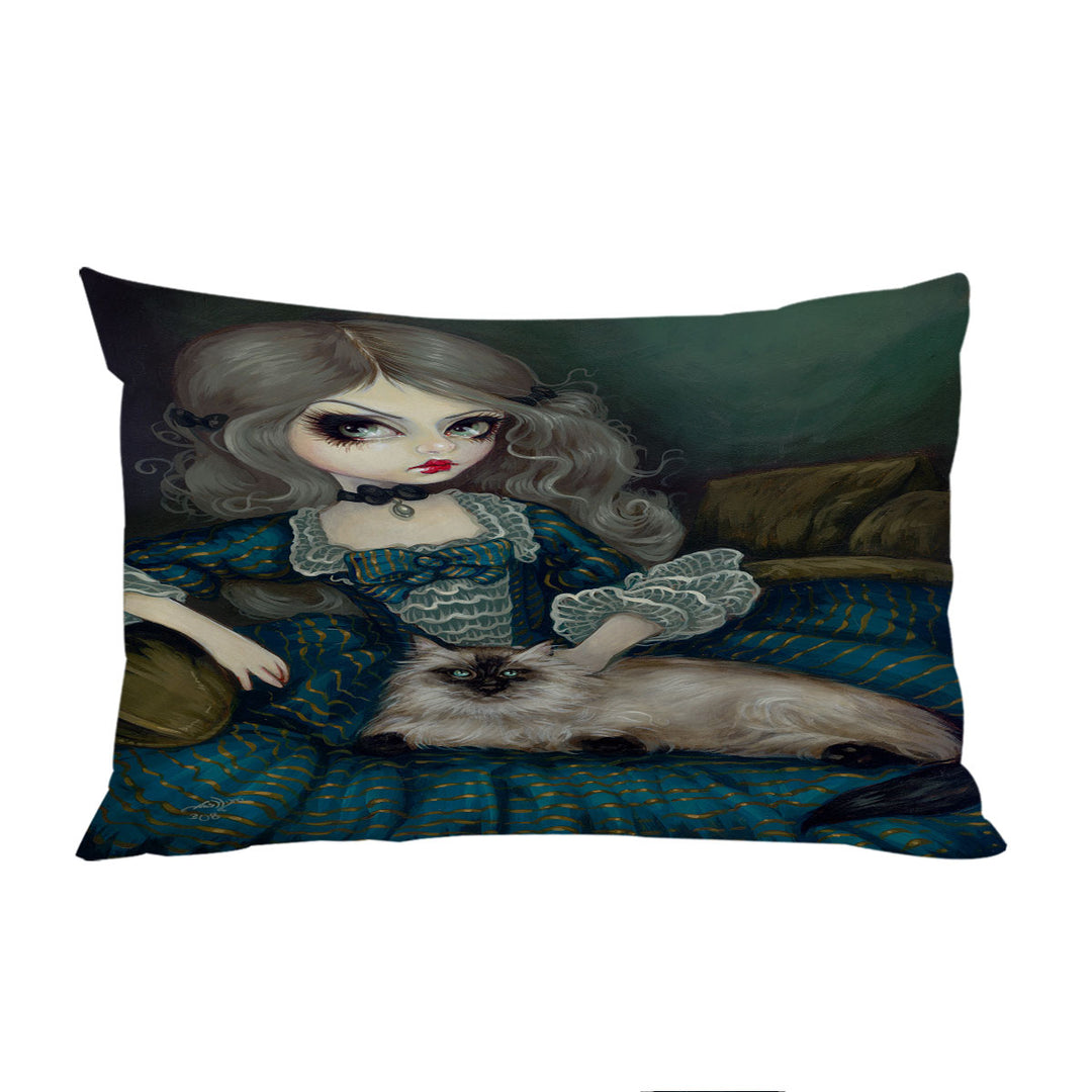 Rococo Portrait Princess with a Himalayan Cat Custom Pillow Cases