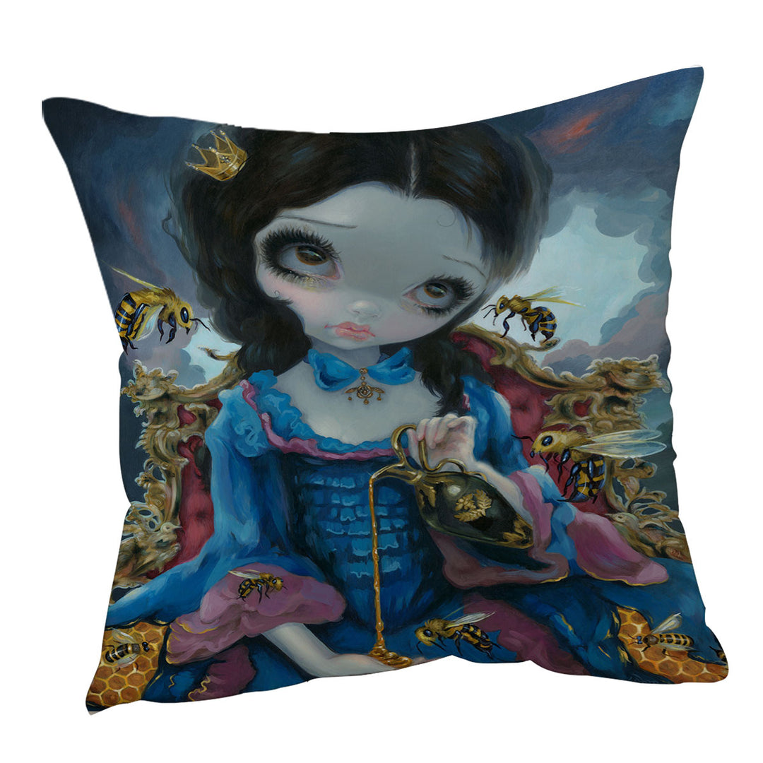 Rococo Style Portrait Beautiful Queen of Bees Cushion Covers