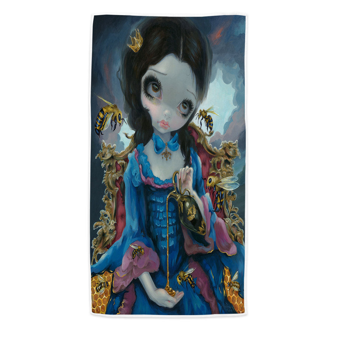 Rococo Style Portrait Beautiful Queen of Bees Pool Towels