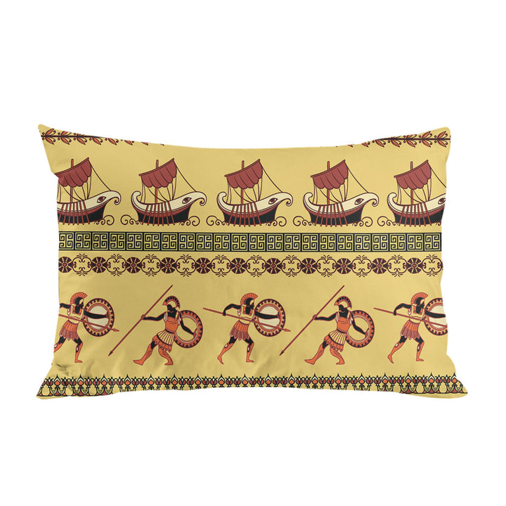 Roman Warriors and Boats Mens Pattern Pillow Cases