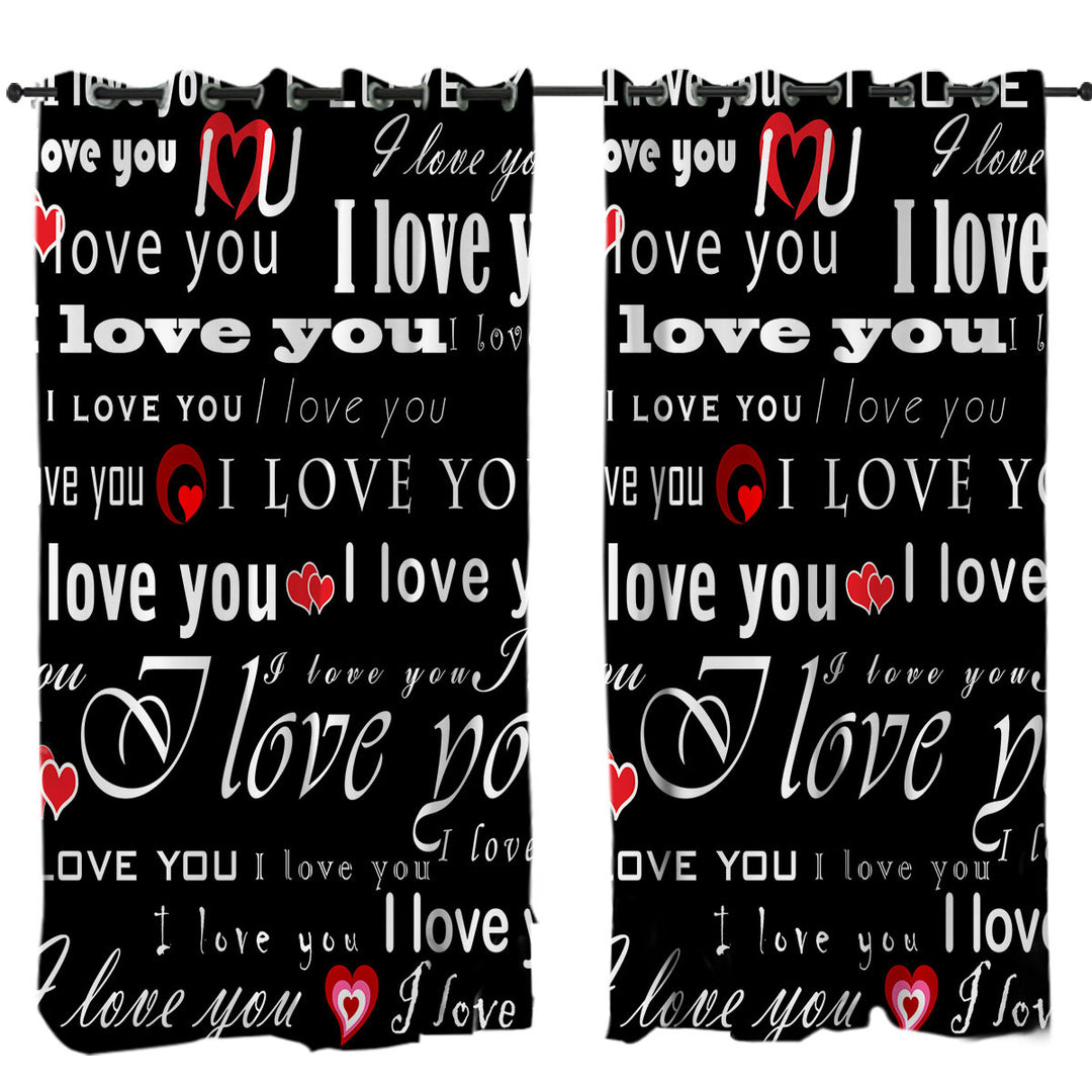 Romantic Quotes I Love You Curtain