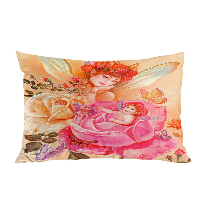 Roses Fairy and Her Baby Painting My Little Rosebud King Pillow Cases