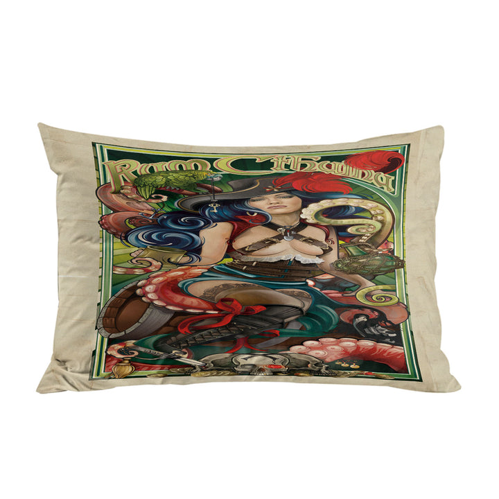 Rum Cthulhu and Pretty Girl Pirate Cool Art Pillowcase