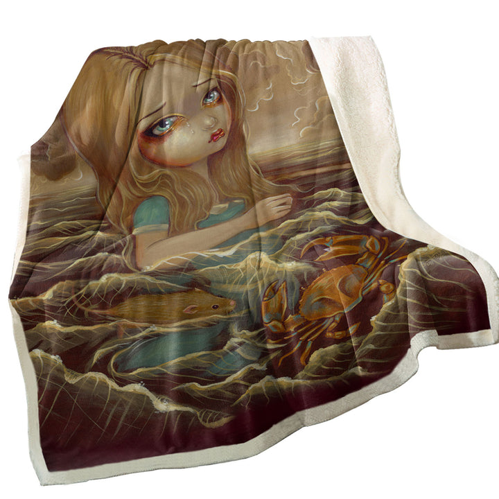 Sad Art Fleece Blankets Alice in the Pool of Tears